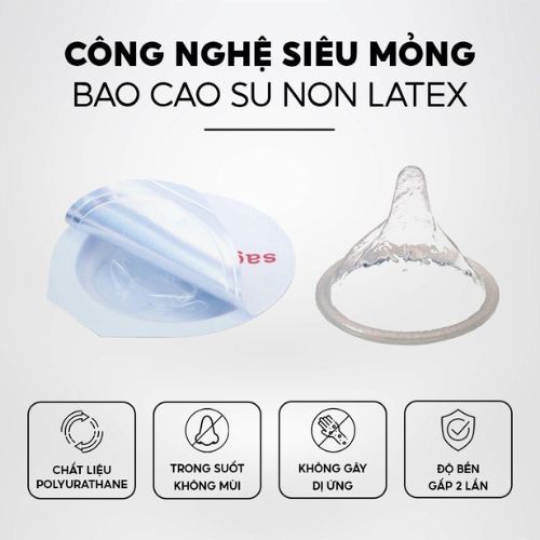 Bao cao su Sagami 0.01 hộp 5 cái - siêu mỏng