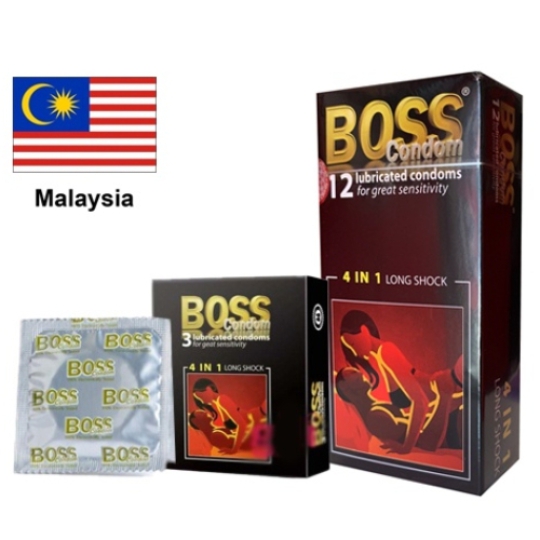 Bao cao su BOSS hộp 12 cái - gân, mỏng ,thuốc , chống tuột