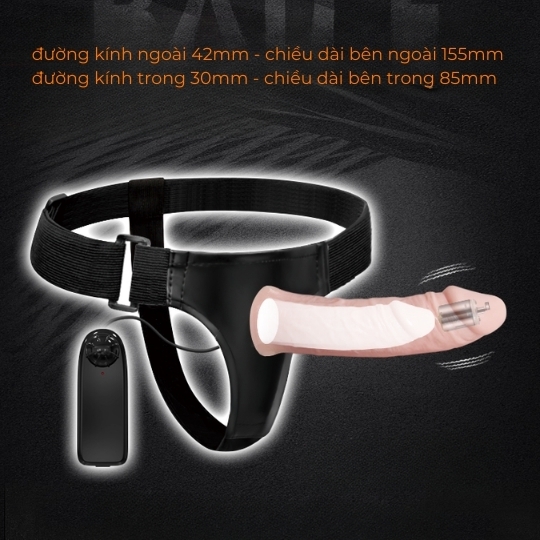 Đai đeo dương vật rỗng có rung Baile