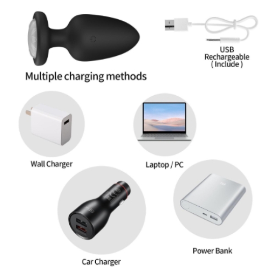 Phích cắm hậu môn phát sáng, điều khiển từ xa