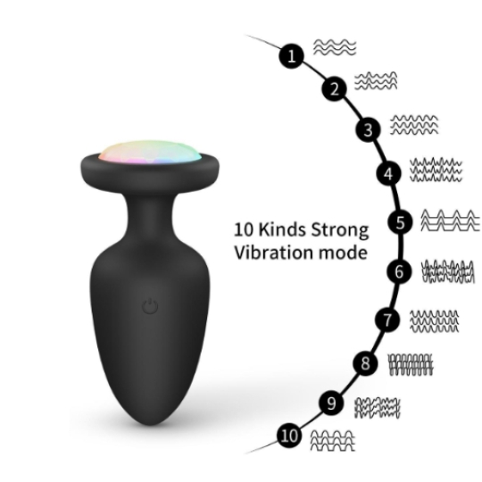 Phích cắm hậu môn phát sáng, điều khiển từ xa